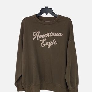 American Eagle Outfitters Brown Crewneck Sweatshirt